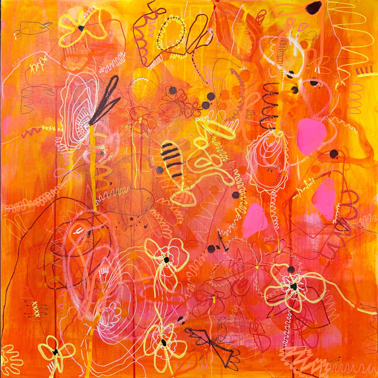 Large-scale bold abstract paintings by Marisa Gouda designed to make a statement.