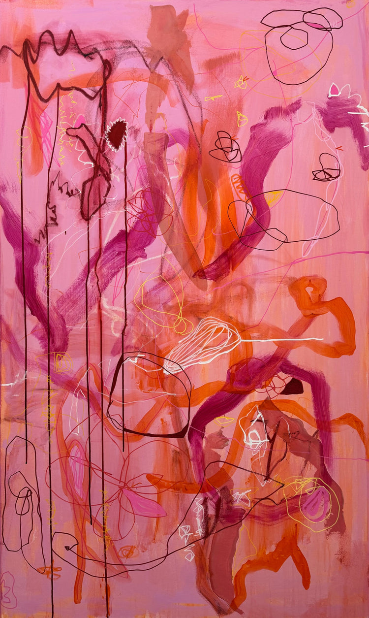 Studio-fresh new abstract paintings by Marisa Gouda, full of raw energy and vibrant color.