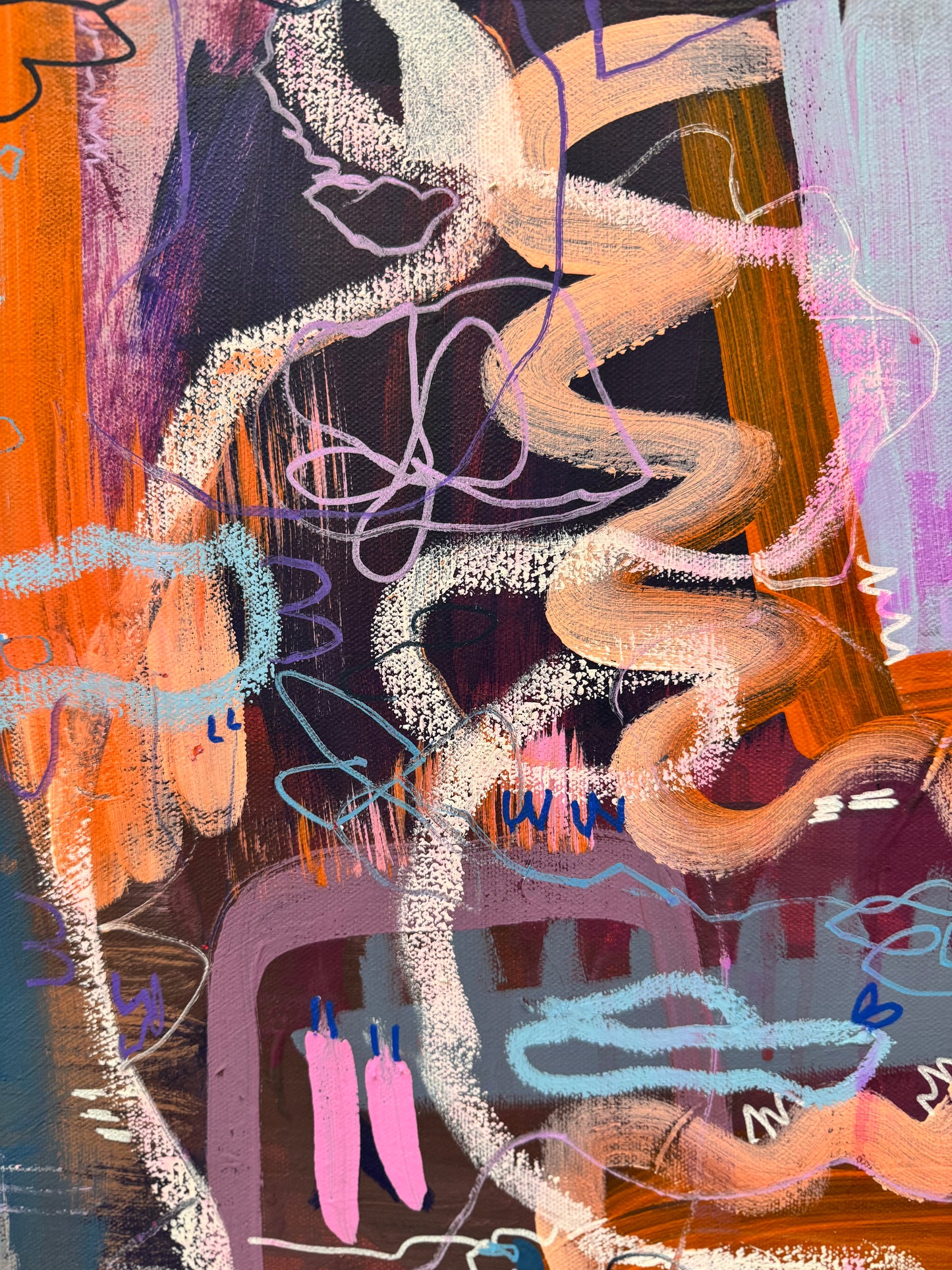 Abstract artwork titled "The Road Less Travelled" by Marisa Gouda, exploring choices and alternate paths.